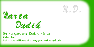marta dudik business card