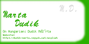 marta dudik business card